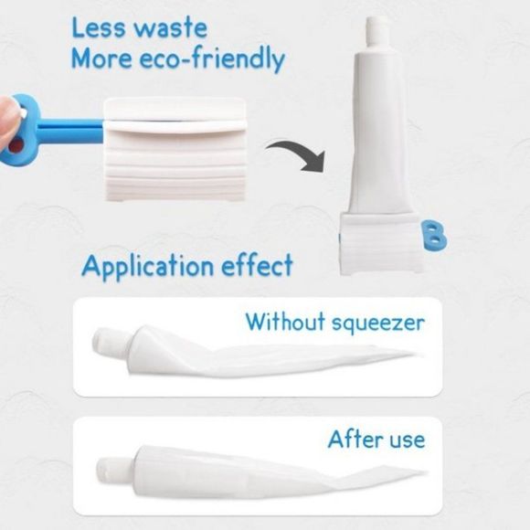 ROLLING TUBE TOOTHPASTE SQUEEZER DISPENSER HOLDER STAND IN RED - Picture 4 of 15